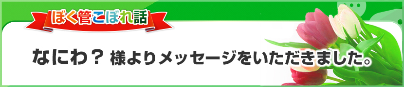 ぼく管こぼれ話「なにわ？様よりメッセージをいただきました。」