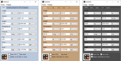 AviCalc3のウインドウ画面